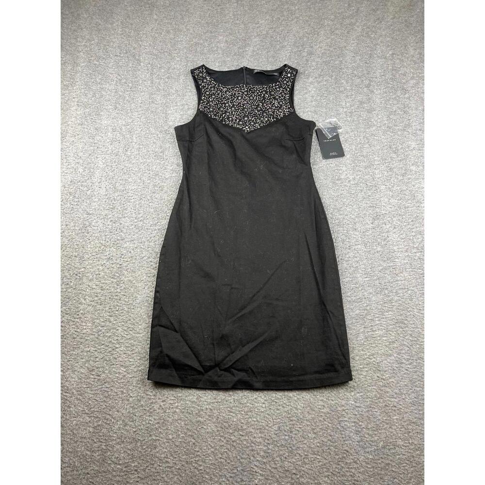 Zara Trafaluc Black Embellished Mini Dress Size Medium‎